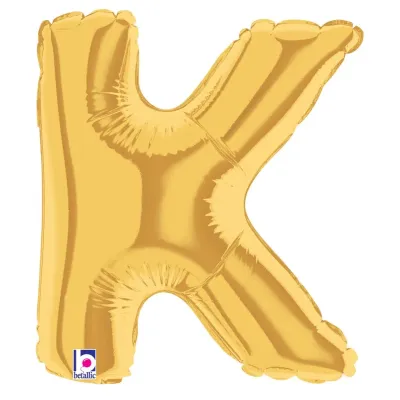Foil Balloon Letter K Gold 7in