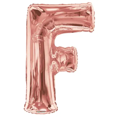 Foil Balloon Letter F Rose Gold 34in