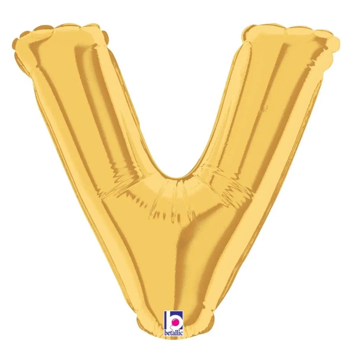 Foil Balloon Letter V Gold 7in