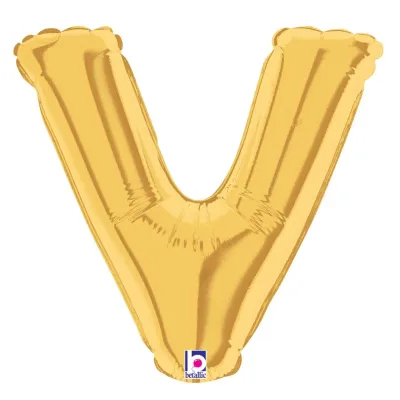 Foil Balloon Letter V Gold 7in