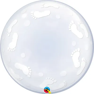 Bubble Balloon Baby Footprints 24in
