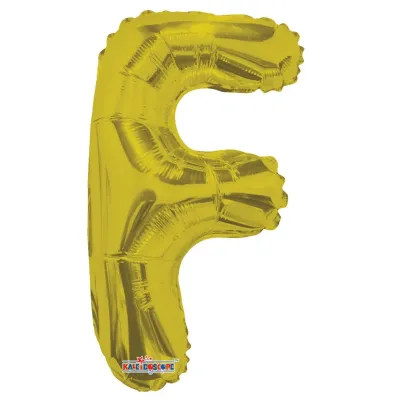 Foil Balloon Letter F Gold 14in