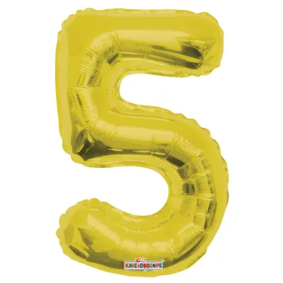 Foil Balloon Number 5 Gold 14in