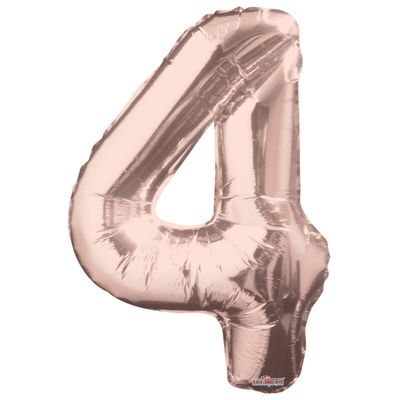 Foil Balloon Number 4 Rose Gold 34in