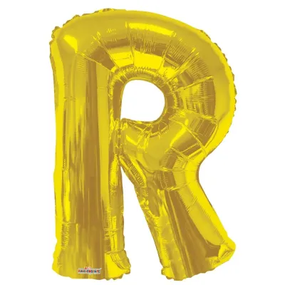 Foil Balloon Letter R Gold 34in