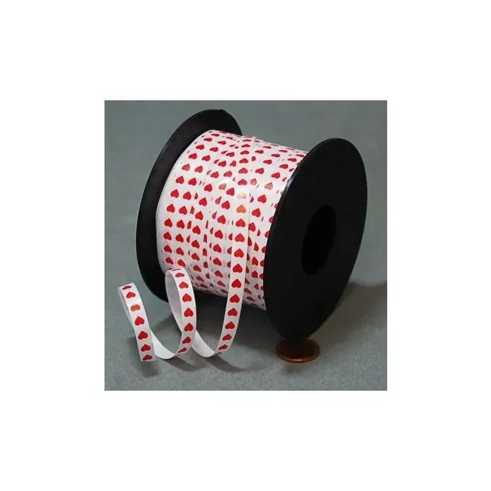 3/16" Red Hearts Ribbon 500yds