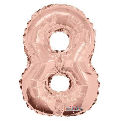 Foil Balloon Number 8 Rose Gold 14in
