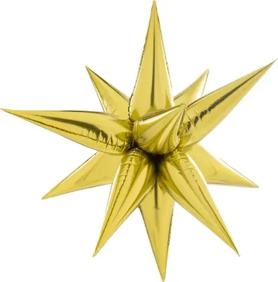 Foil Balloon Starburst Gold 40in