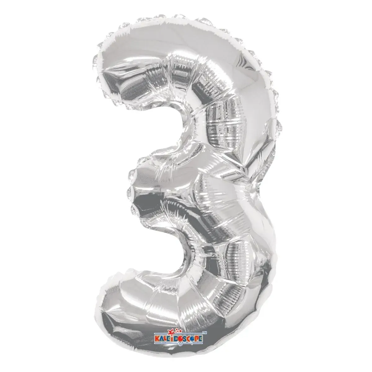 Foil Balloon Number 3 Silver 14in