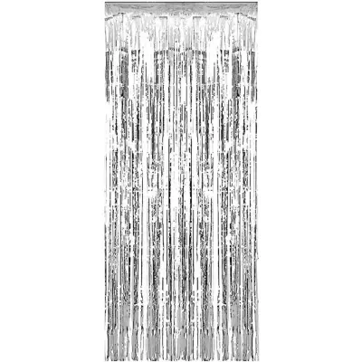 Silver Fringe Curtain 40"x78"