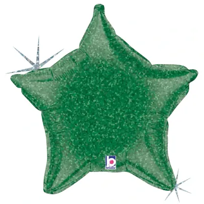 Foil Balloon Star Green Holographic 21in