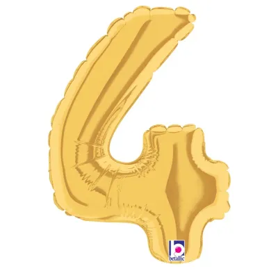 Foil Balloon Number 4 Gold 7in
