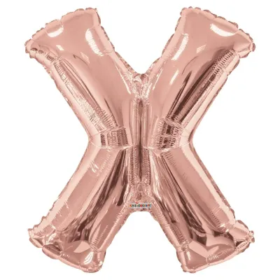 Foil Balloon Letter X Rose Gold 34in