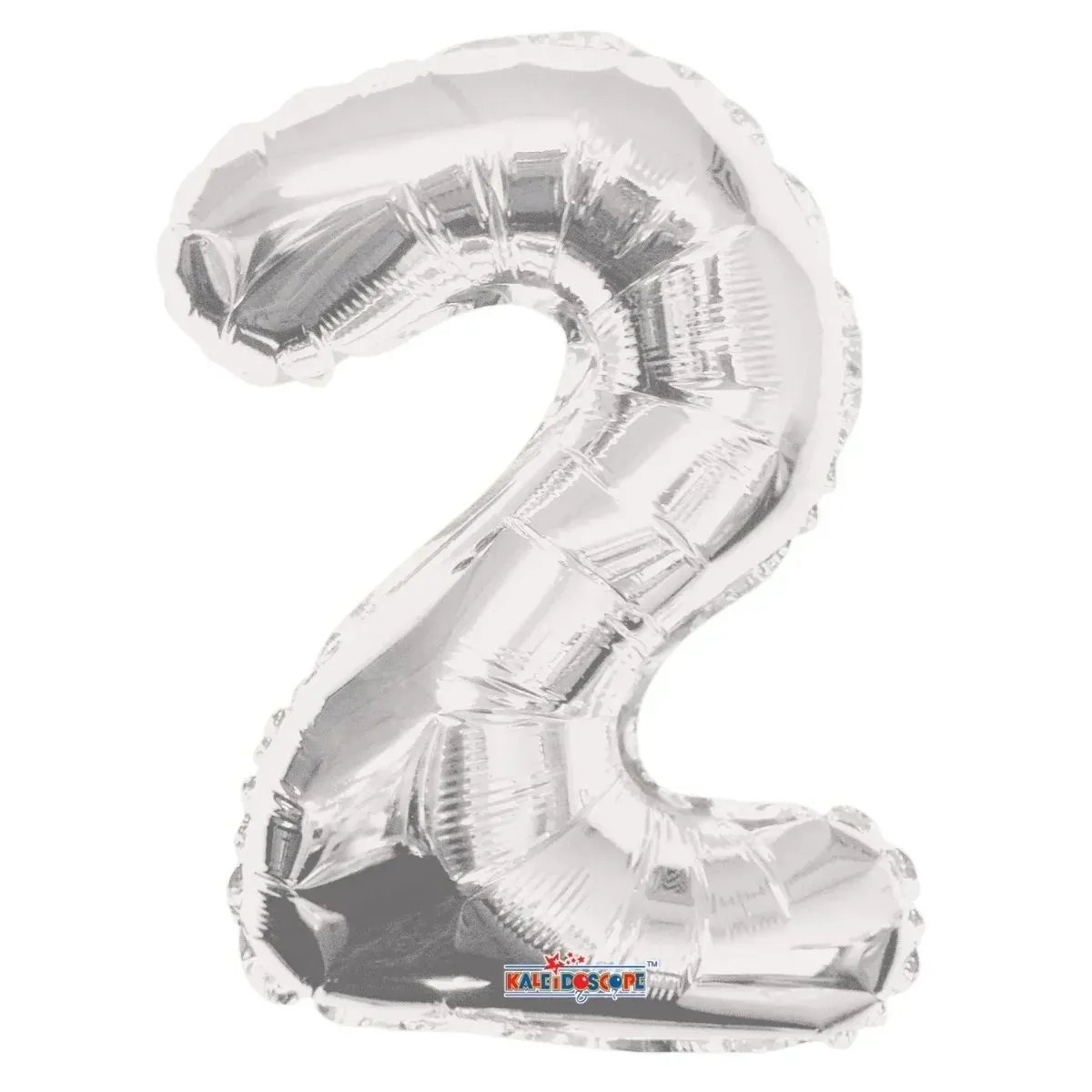 Number 2 silver foil balloon 14"