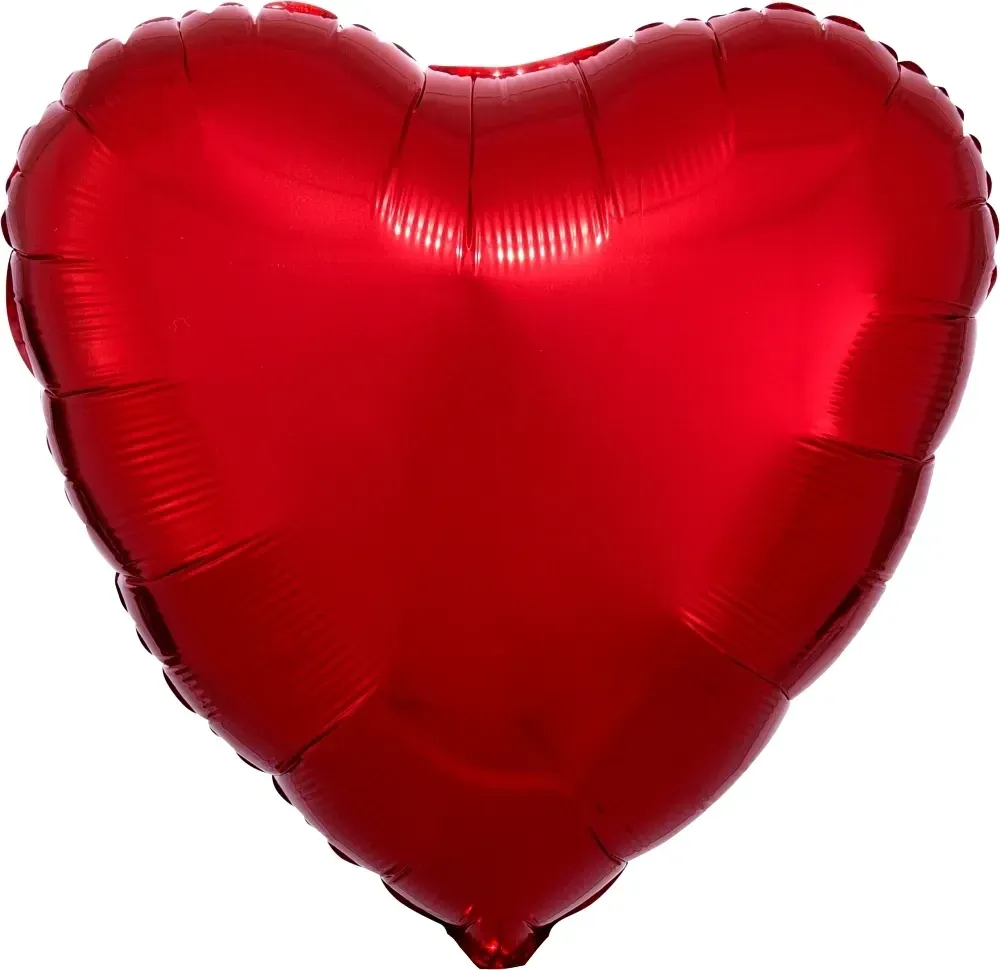 Foil Balloon Heart Metallic Red 17in