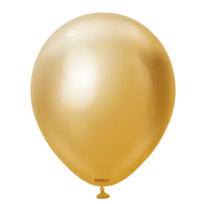 Kalisan Latex Balloons  Mirror Gold 12in - 250 pieces
