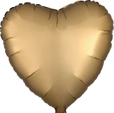 Foil Balloon Heart Satin Luxe Gold Sateen 17in