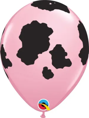 Pink Holstein Cow Print Latex Balloons