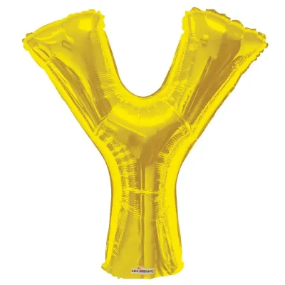 Foil Balloon Letter Y Gold 34in