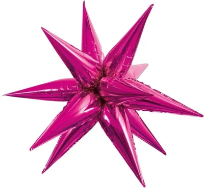 Foil Balloon Starburst Hot Pink 40in