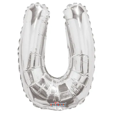Foil Balloon Letter U Silver 14in