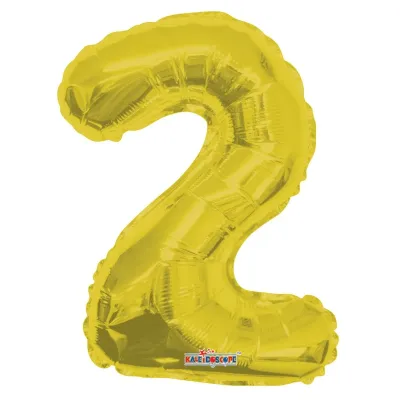 Foil Balloon Number 2 Gold 14in