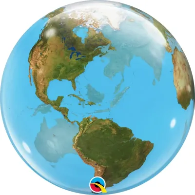 Bubble Balloon Earth Globe 22in