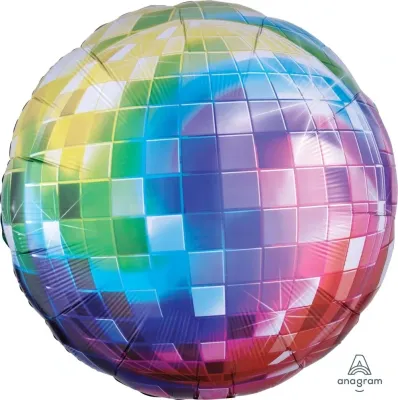 Foil Balloon Orbz Rainbow Disco Ball 15in