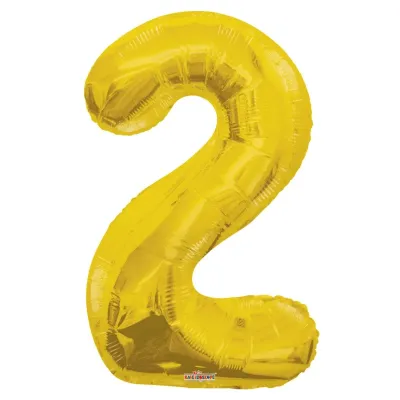 Foil Balloon Number 2 Gold 34in