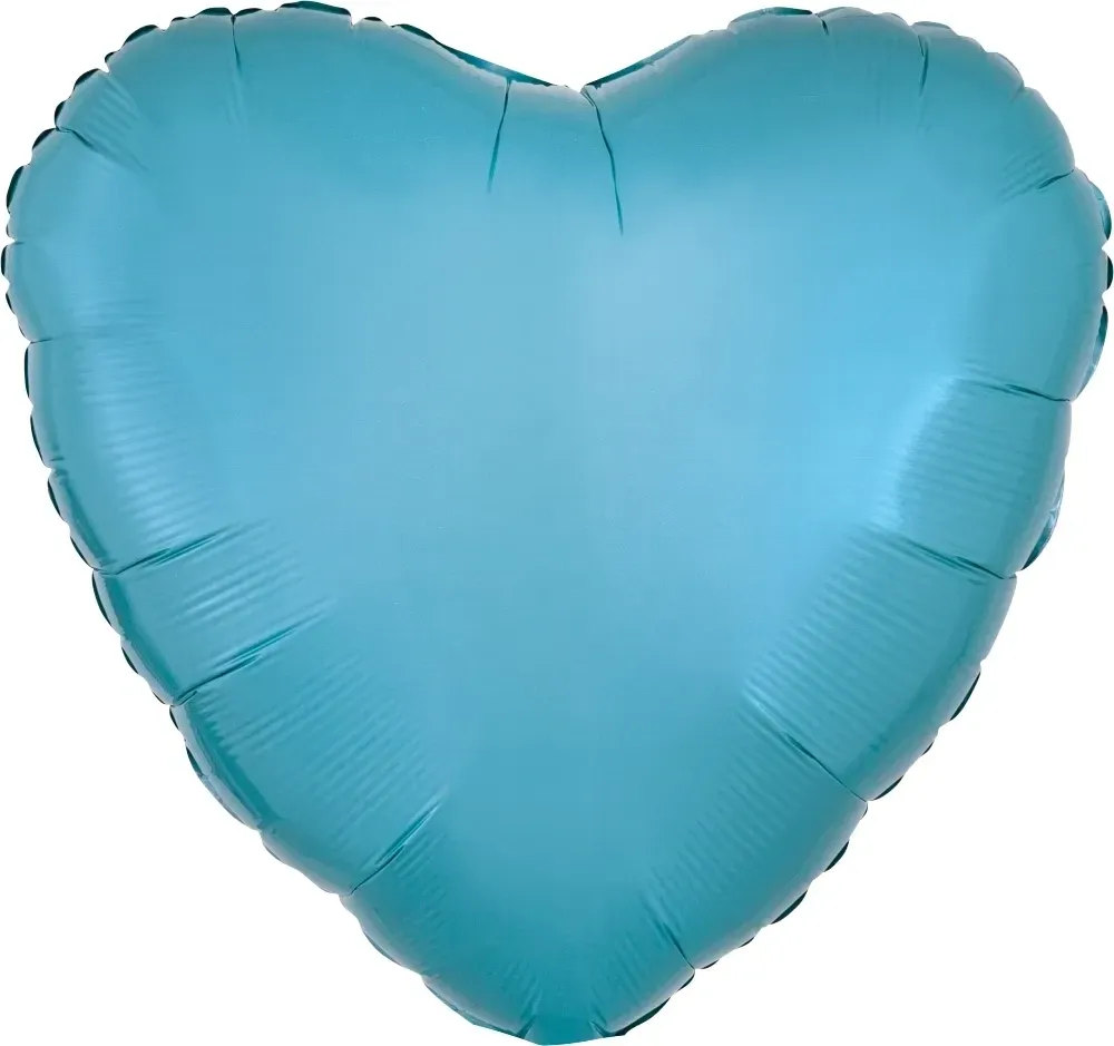 Foil Balloon Heart Caribbean Blue 17in