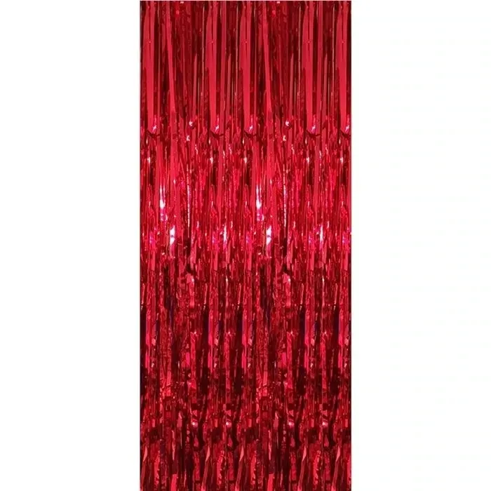 Red Fringe Curtain 40"x78"