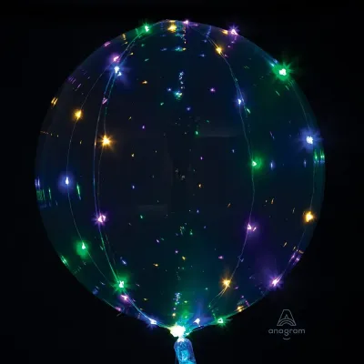 Bubble Balloon Crystal Clearz Multi-Color lights 18in
