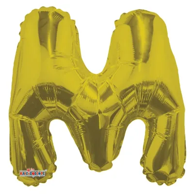 Foil Balloon Letter M Gold 14in