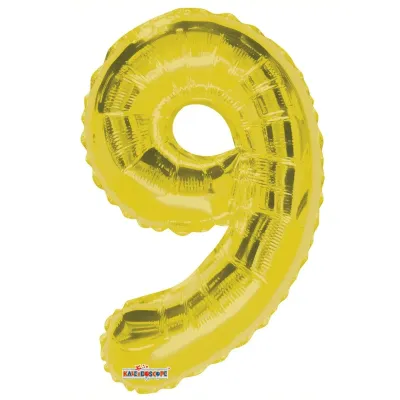 Foil Balloon Number 9 Gold 14in