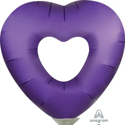 Foil Balloon Heart Purple Royale 8in