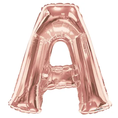 Foil Balloon Letter A Rose Gold 34in