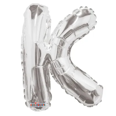 Foil Balloon Letter K Silver 14in