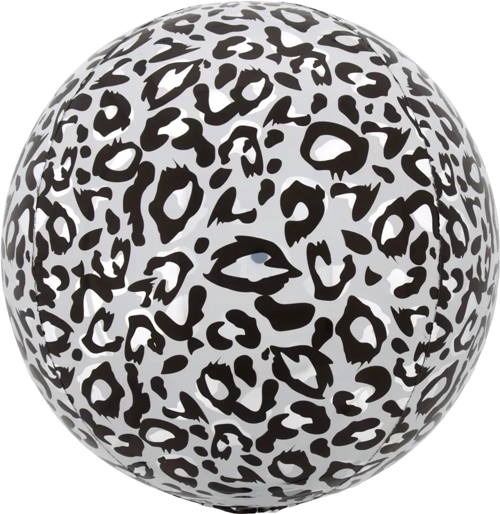 Foil Balloon Orbz Snow Leopard Print Animalz 15in