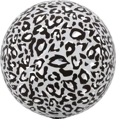Foil Balloon Orbz Snow Leopard Print Animalz 15in