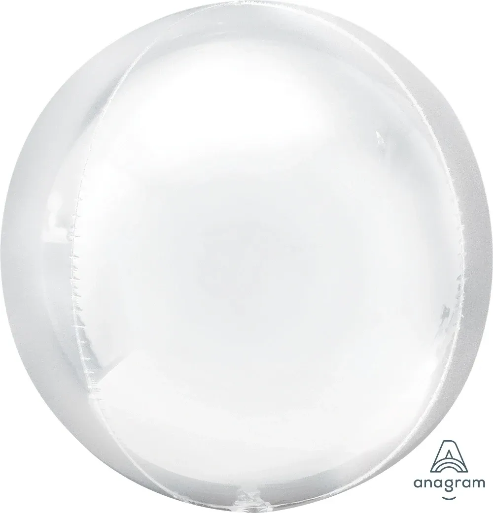 Foil Balloon Orbz White 15in