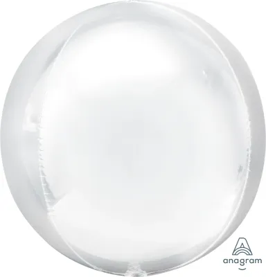 Foil Balloon Orbz White 15in