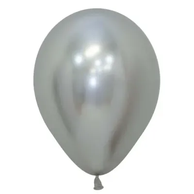 Sempertex Latex Balloons Reflex Silver 5in - 100 pieces