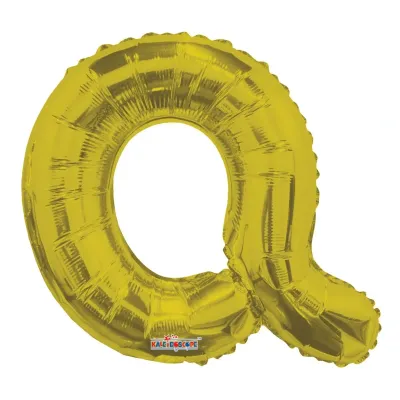 Foil Balloon Letter Q Gold 14in