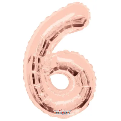 Foil Balloon Number 6 Rose Gold 14in