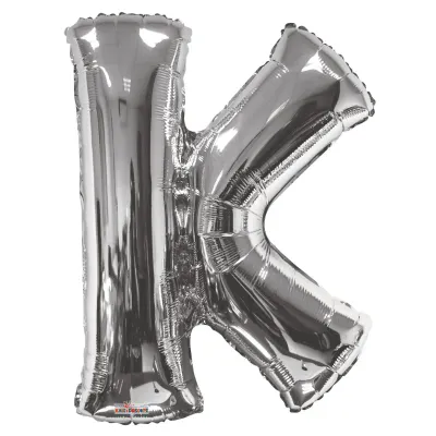 Foil Balloon Letter K Silver 34in