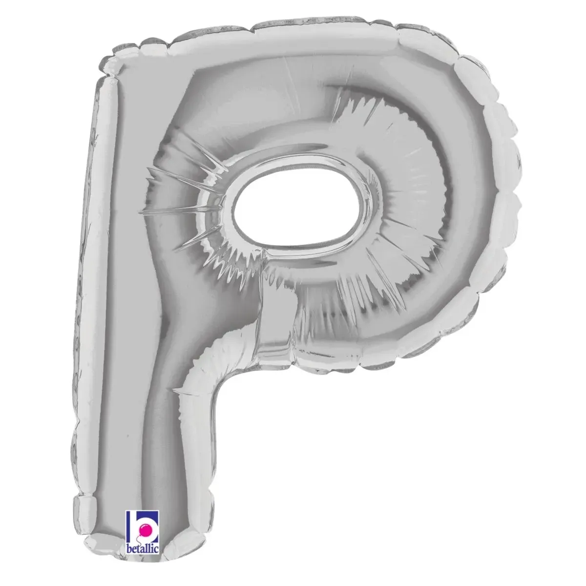 Foil Balloon Letter P Silver 7in