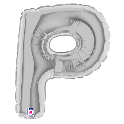 Foil Balloon Letter P Silver 7in