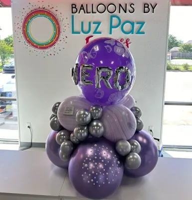 Elegant Violet Pearl Balloon Bouquet