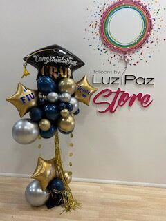 Custom grad pedestal Balloon Bouquet