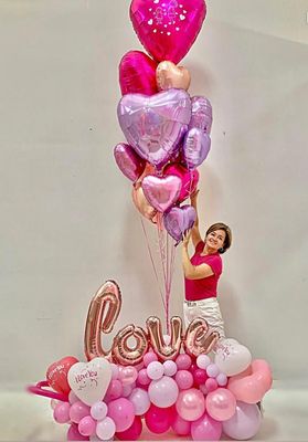 Upper heart Balloon Bouquet